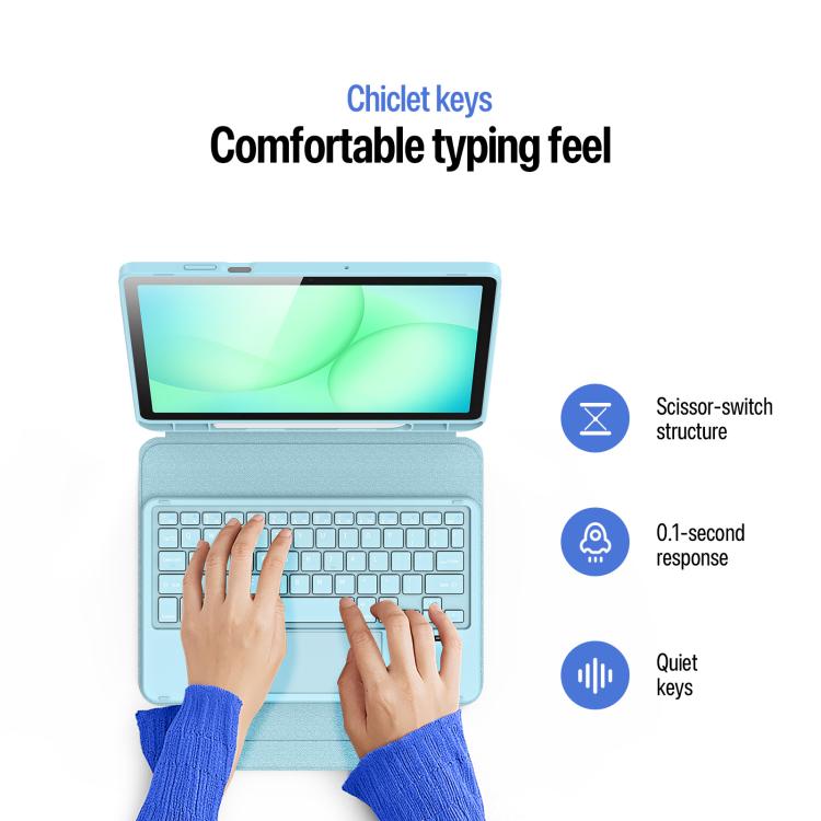 For Galaxy Tab A11+ / A9+ DUX DUCIS YK Series Magnetic Wireless Keyboard Vegan Leather Tablet Case