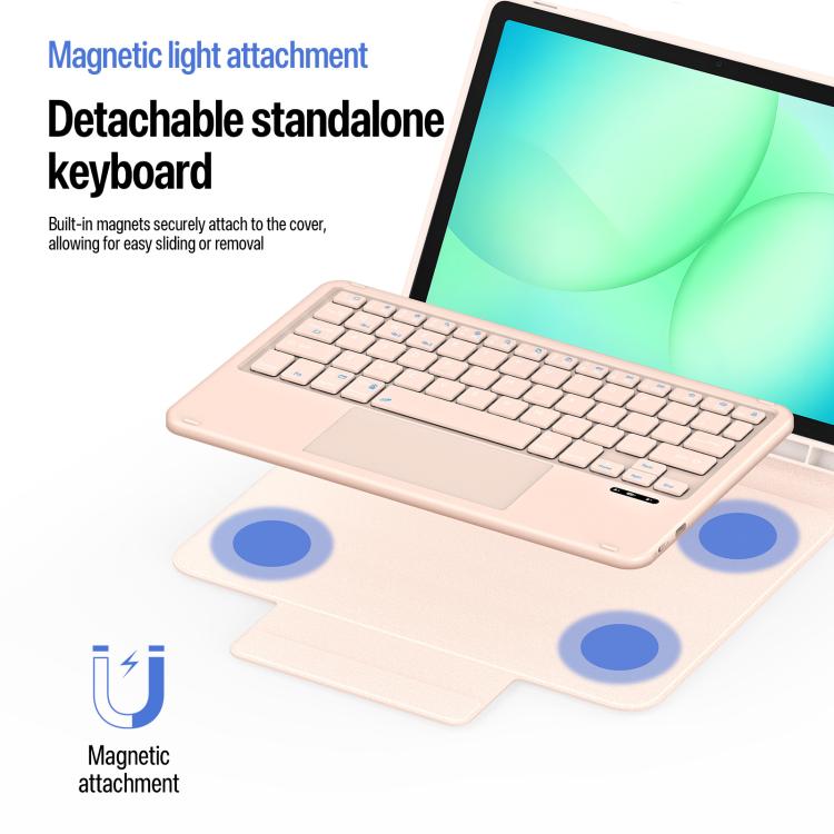 For Galaxy Tab A11+ / A9+ DUX DUCIS YK Series Magnetic Wireless Keyboard Vegan Leather Tablet Case