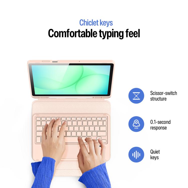 For Galaxy Tab A11+ / A9+ DUX DUCIS YK Series Magnetic Wireless Keyboard Vegan Leather Tablet Case