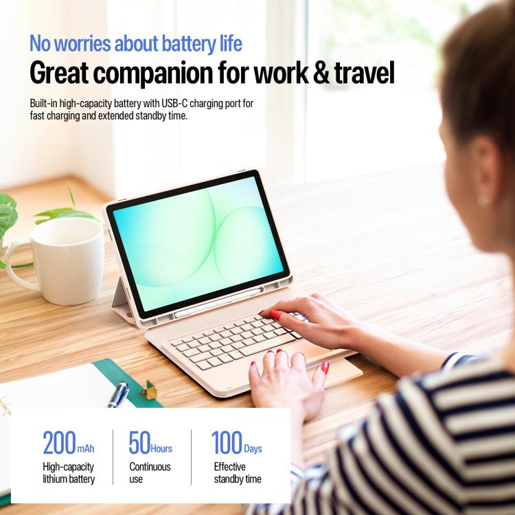 For Galaxy Tab A11+ / A9+ DUX DUCIS YK Series Magnetic Wireless Keyboard Vegan Leather Tablet Case