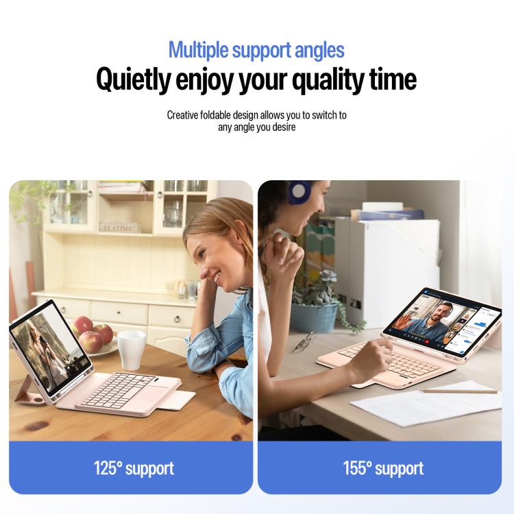 For Galaxy Tab A11+ / A9+ DUX DUCIS YK Series Magnetic Wireless Keyboard Vegan Leather Tablet Case