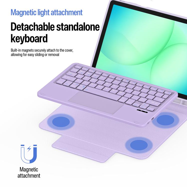 For Galaxy Tab A11+ / A9+ DUX DUCIS YK Series Magnetic Wireless Keyboard Vegan Leather Tablet Case
