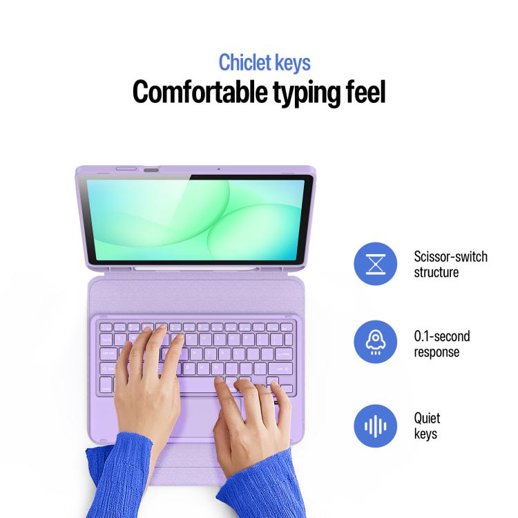 For Galaxy Tab A11+ / A9+ DUX DUCIS YK Series Magnetic Wireless Keyboard Vegan Leather Tablet Case