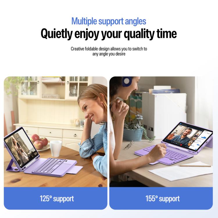 For Galaxy Tab A11+ / A9+ DUX DUCIS YK Series Magnetic Wireless Keyboard Vegan Leather Tablet Case