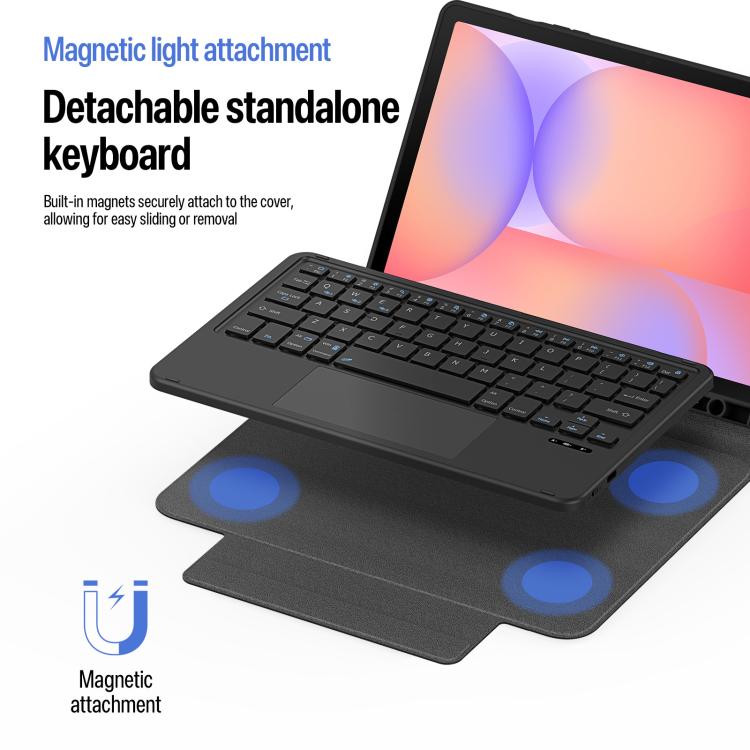 For Galaxy Tab S10 Lite / S10 FE / S9 FE / S9 DUX DUCIS YK Series Magnetic Wireless Keyboard Vegan Leather Tablet Case