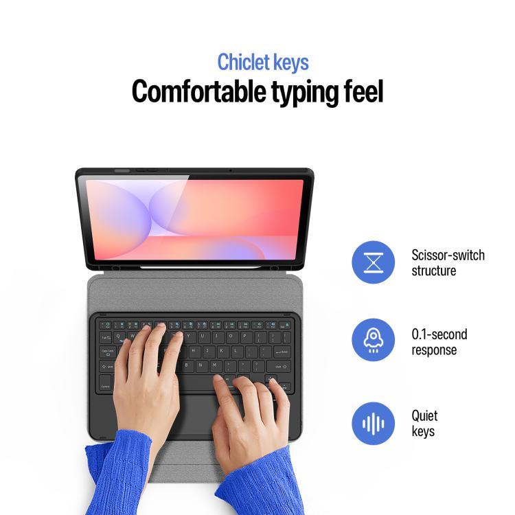 For Galaxy Tab S10 Lite / S10 FE / S9 FE / S9 DUX DUCIS YK Series Magnetic Wireless Keyboard Vegan Leather Tablet Case