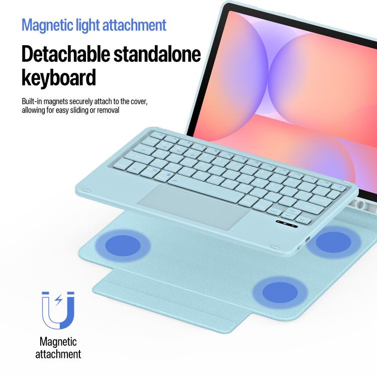 For Galaxy Tab S10 Lite / S10 FE / S9 FE / S9 DUX DUCIS YK Series Magnetic Wireless Keyboard Vegan Leather Tablet Case
