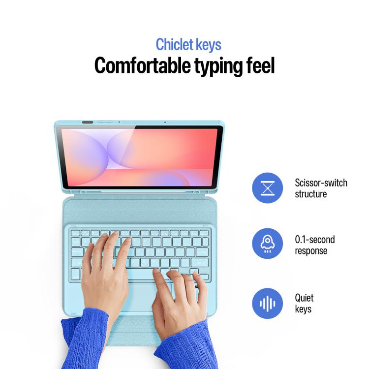 For Galaxy Tab S10 Lite / S10 FE / S9 FE / S9 DUX DUCIS YK Series Magnetic Wireless Keyboard Vegan Leather Tablet Case