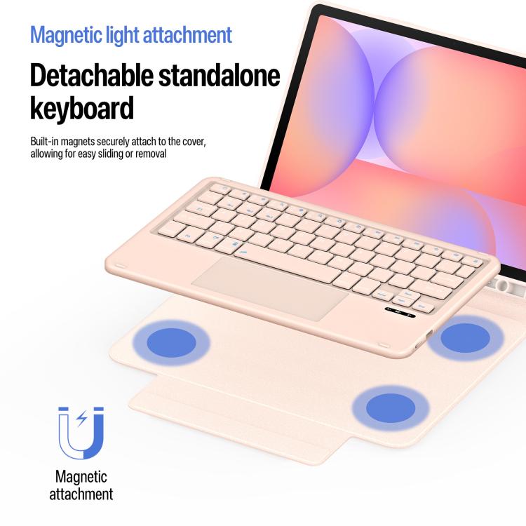 For Galaxy Tab S10 Lite / S10 FE / S9 FE / S9 DUX DUCIS YK Series Magnetic Wireless Keyboard Vegan Leather Tablet Case