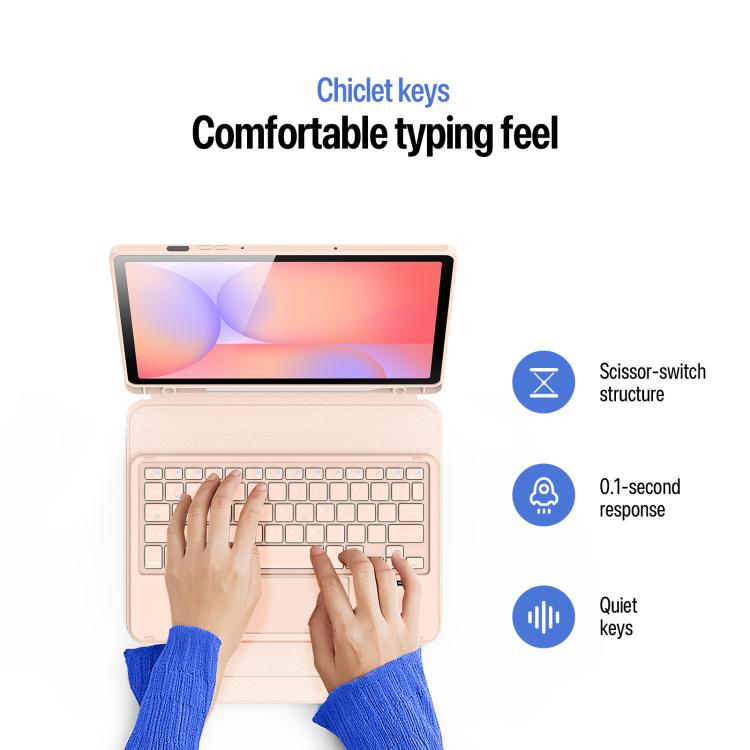 For Galaxy Tab S10 Lite / S10 FE / S9 FE / S9 DUX DUCIS YK Series Magnetic Wireless Keyboard Vegan Leather Tablet Case