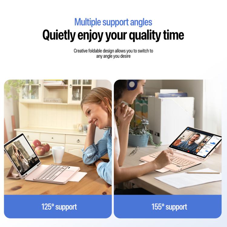 For Galaxy Tab S10 Lite / S10 FE / S9 FE / S9 DUX DUCIS YK Series Magnetic Wireless Keyboard Vegan Leather Tablet Case
