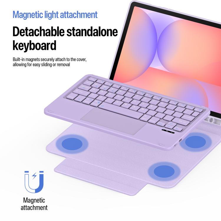 For Galaxy Tab S10 Lite / S10 FE / S9 FE / S9 DUX DUCIS YK Series Magnetic Wireless Keyboard Vegan Leather Tablet Case