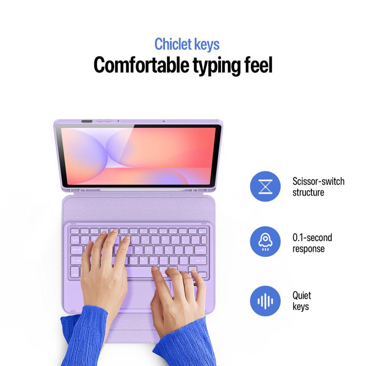 For Galaxy Tab S10 Lite / S10 FE / S9 FE / S9 DUX DUCIS YK Series Magnetic Wireless Keyboard Vegan Leather Tablet Case