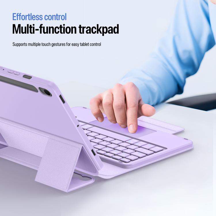 For Galaxy Tab S10 Lite / S10 FE / S9 FE / S9 DUX DUCIS YK Series Magnetic Wireless Keyboard Vegan Leather Tablet Case
