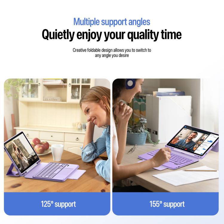 For Galaxy Tab S10 Lite / S10 FE / S9 FE / S9 DUX DUCIS YK Series Magnetic Wireless Keyboard Vegan Leather Tablet Case