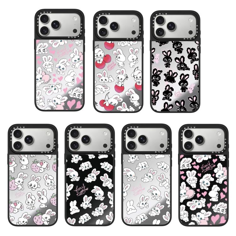 For iPhone 17 Bunny Series Pattern Camera Control Button Mirror Phone Case