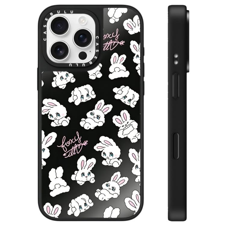 For iPhone 16 Pro Max Bunny Series Pattern Mirror Phone Case