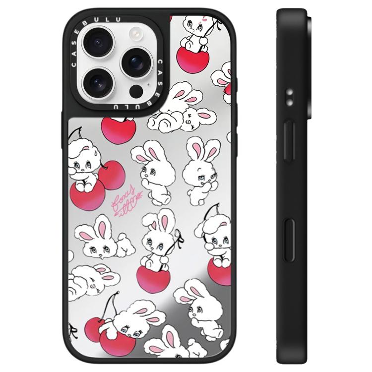 For iPhone 16 Pro Bunny Series Pattern Mirror Phone Case
