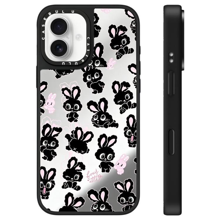 For iPhone 16 Plus Bunny Series Pattern Mirror Phone Case