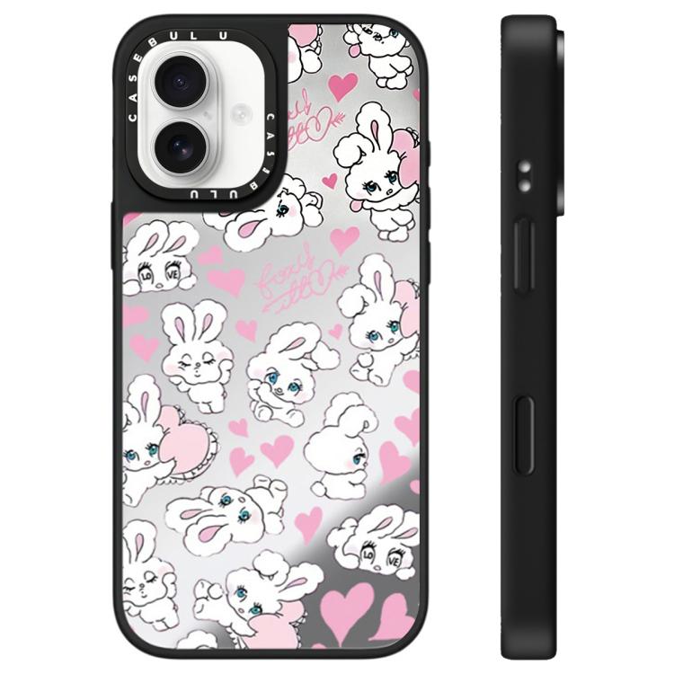 For iPhone 16 Bunny Series Pattern Mirror Phone Case