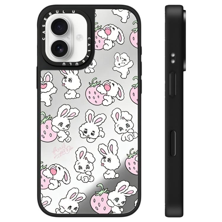 For iPhone 16 Bunny Series Pattern Mirror Phone Case