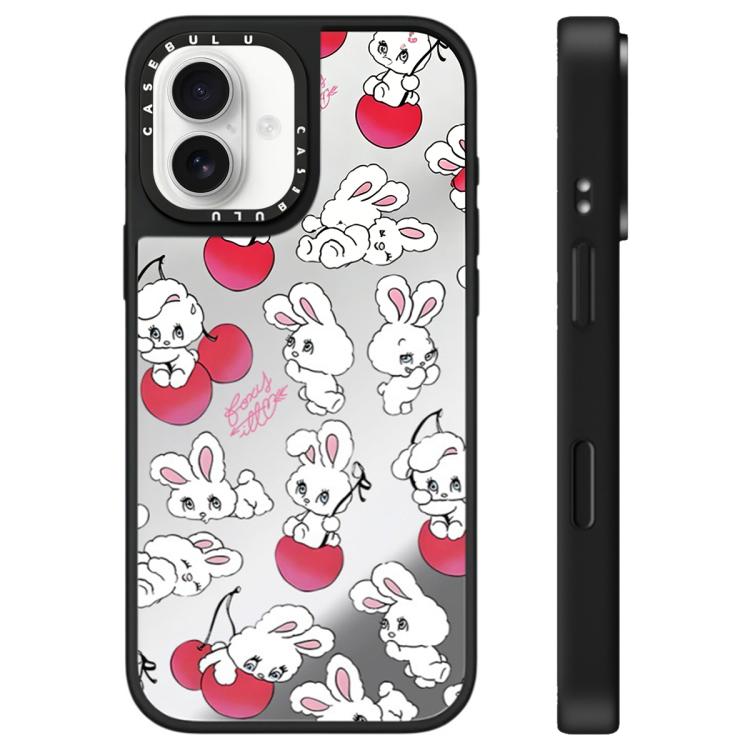 For iPhone 16 Bunny Series Pattern Mirror Phone Case