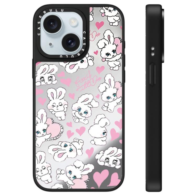 For iPhone 15 Plus Bunny Series Pattern Mirror Phone Case