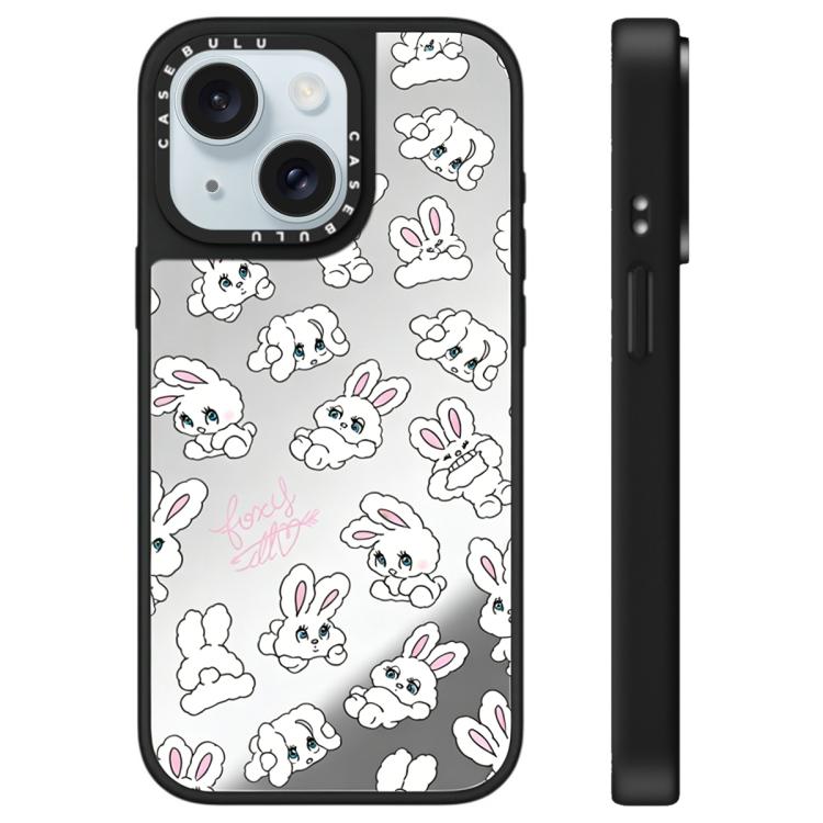 For iPhone 15 Plus Bunny Series Pattern Mirror Phone Case