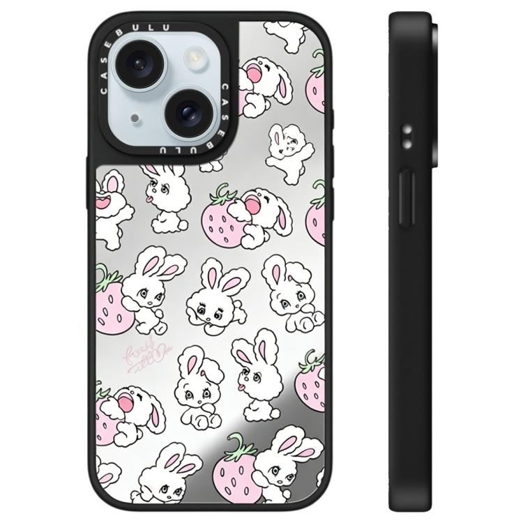 For iPhone 15 Plus Bunny Series Pattern Mirror Phone Case