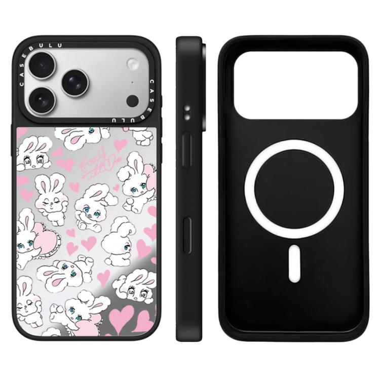 For iPhone 17 Pro Max Bunny Series Pattern Camera Control Button Mirror Magnetic Phone Case