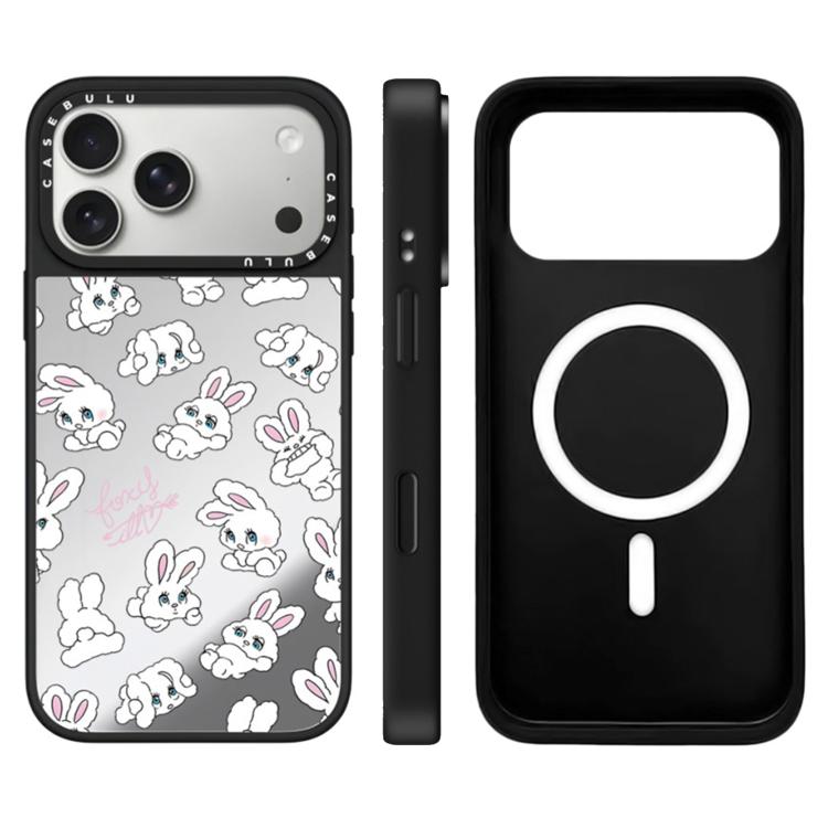 For iPhone 17 Pro Max Bunny Series Pattern Camera Control Button Mirror Magnetic Phone Case