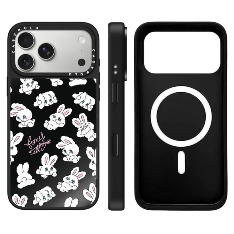 For iPhone 17 Pro Max Bunny Series Pattern Camera Control Button Mirror Magnetic Phone Case