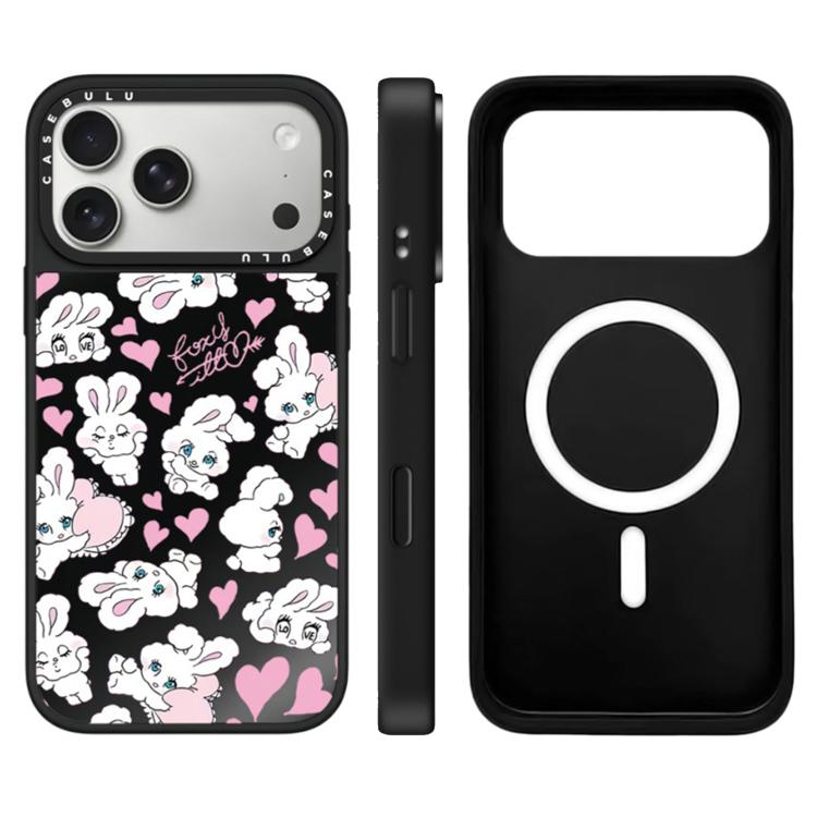 For iPhone 17 Pro Bunny Series Pattern Camera Control Button Mirror Magnetic Phone Case
