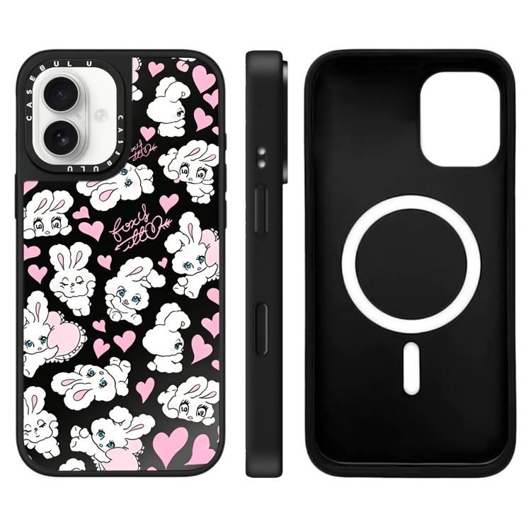 For iPhone 17 Bunny Series Pattern Camera Control Button Mirror Magnetic Phone Case
