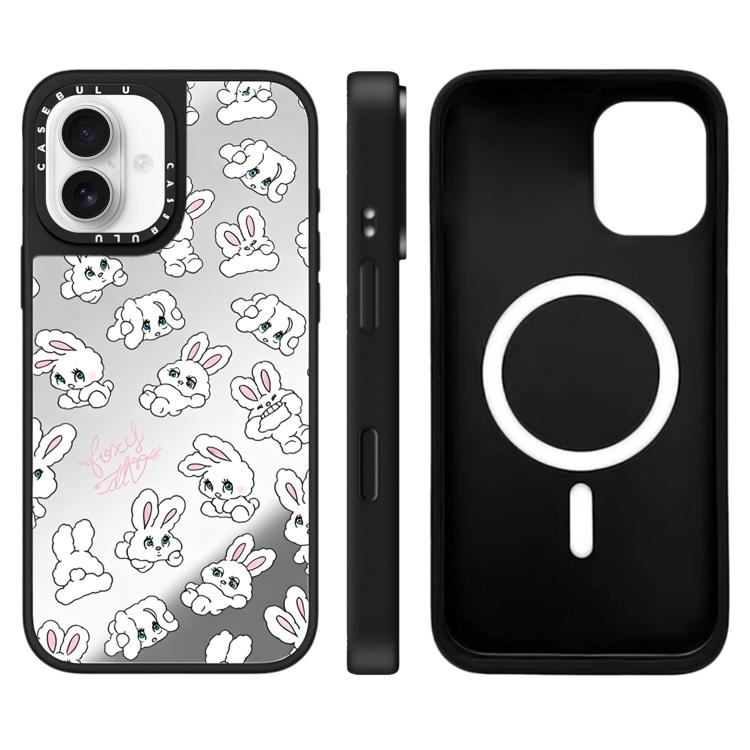 For iPhone 17 Bunny Series Pattern Camera Control Button Mirror Magnetic Phone Case