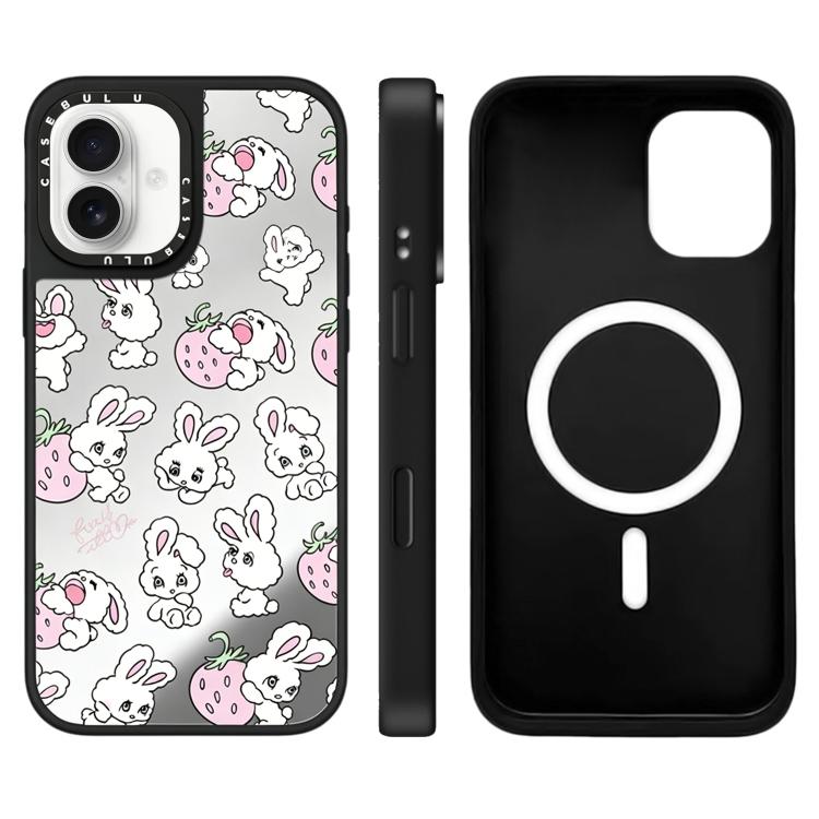 For iPhone 17 Bunny Series Pattern Camera Control Button Mirror Magnetic Phone Case