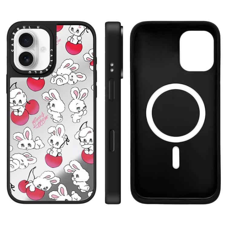 For iPhone 17 Bunny Series Pattern Camera Control Button Mirror Magnetic Phone Case
