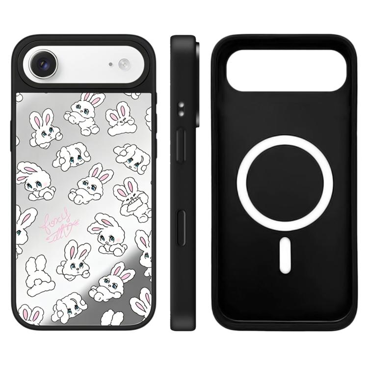 For iPhone Air Bunny Series Pattern Camera Control Button Mirror Magnetic Phone Case