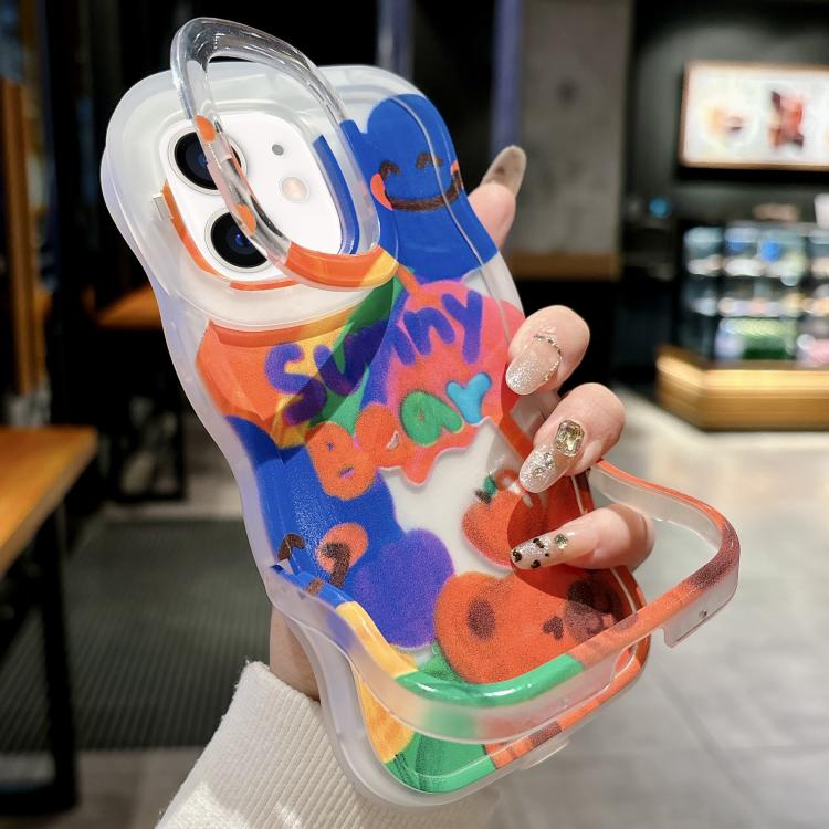 For iPhone 12 / 12 Pro Graffiti Dual Holder TPU Phone Case