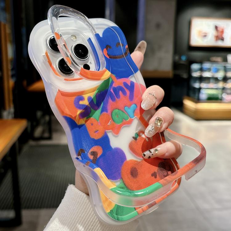 For iPhone 12 Pro Max Graffiti Dual Holder TPU Phone Case