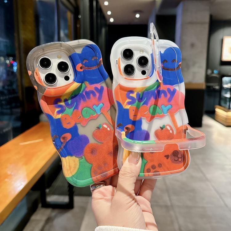 For iPhone 12 Pro Max Graffiti Dual Holder TPU Phone Case