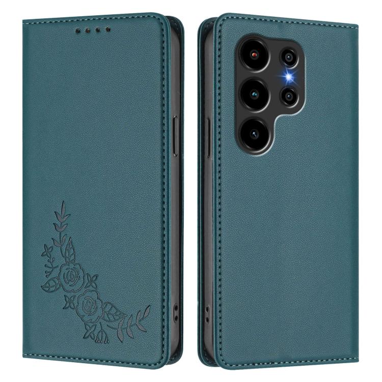 For Blackview Wave 10 Peony Embossed Magnetic RFID Vegan Leather Phone Case