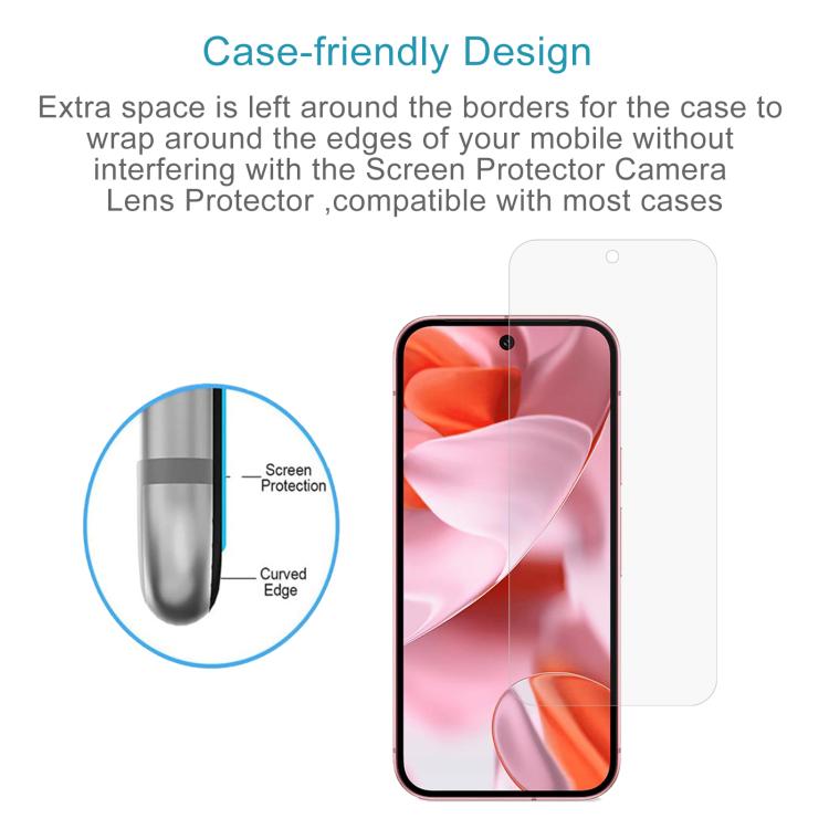 For Google Pixel 9 10pcs 0.18mm High Aluminum Tempered Glass Film, Support Fingerprint Unlocking