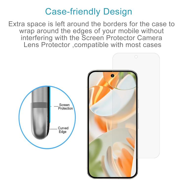 For Google Pixel 9 Pro 50pcs 0.18mm High Aluminum Tempered Glass Film, Support Fingerprint Unlocking