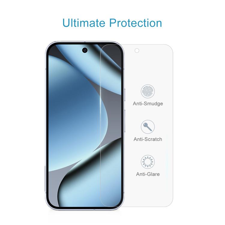 For Google Pixel 10 Pro 50pcs 0.18mm High Aluminum Tempered Glass Film, Support Fingerprint Unlocking