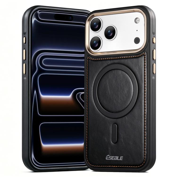 For iPhone 17 Pro ESEBLE Crazy Horse Pattern Airbag Shockproof Magnetic Phone Case
