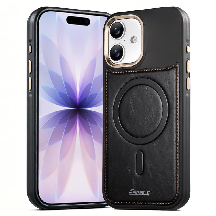 For iPhone 17 ESEBLE Crazy Horse Pattern Airbag Shockproof Magnetic Phone Case