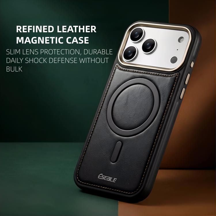 For iPhone 16 ESEBLE Crazy Horse Pattern Airbag Shockproof Magnetic Phone Case