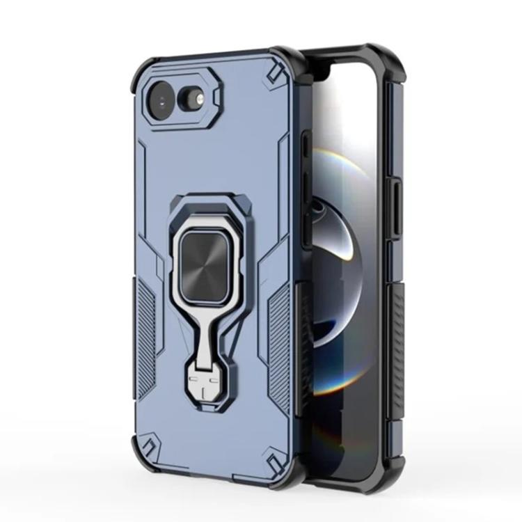For iPhone 17e / 16e WANLONFENG Metal Kickstand Phone Case with Screen Protector