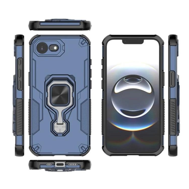 For iPhone 17e / 16e WANLONFENG Metal Kickstand Phone Case with Screen Protector